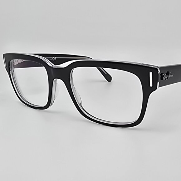 *SOLD* Ray-Ban RB5388 2034 Jeffrey Black on Transparent Eyeglasses Frame w/ Case - Picture 3 of 16